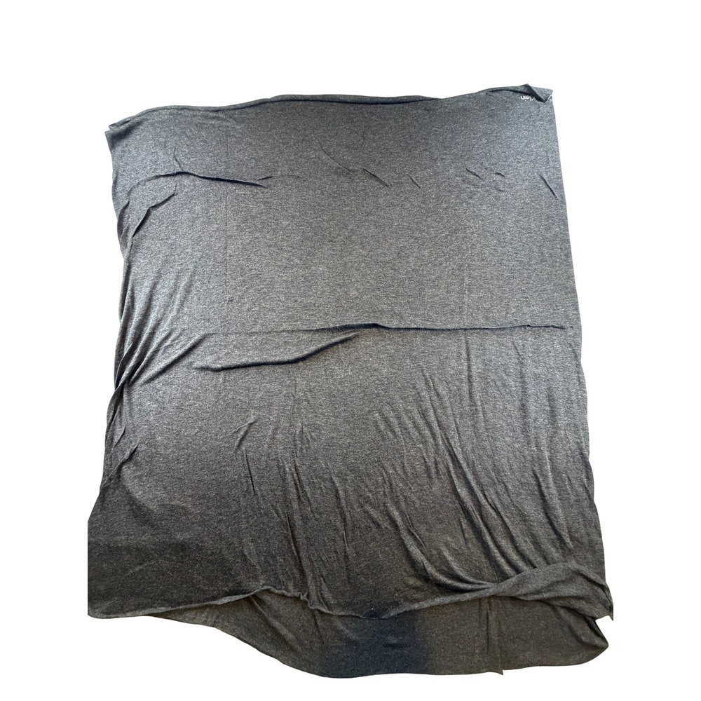 Calvin Klein Charcoal Gray Jersey Knit Soft Throw Scarf Logo Print 42x35